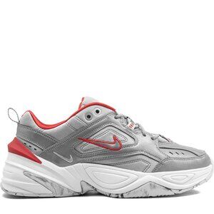 Nike Women's Metallic Gray Red M2K Tekno Low Top Athletic Sneaker Shoes Size 8